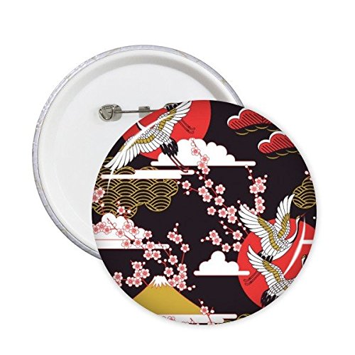 Badge Japon Fuji Sakura lot de 5 pins ronds idée cadeau décoration pour passionné de manga