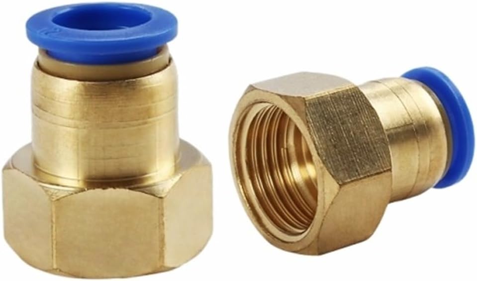 PCF Air Pipe Fitting 4 6 8 10 12mm Hose Tube 1/8 3/8 1/2 1/4 Female Thread Brass Pneumatic Connector Quick Joint 10Pcs(PCF6-01)