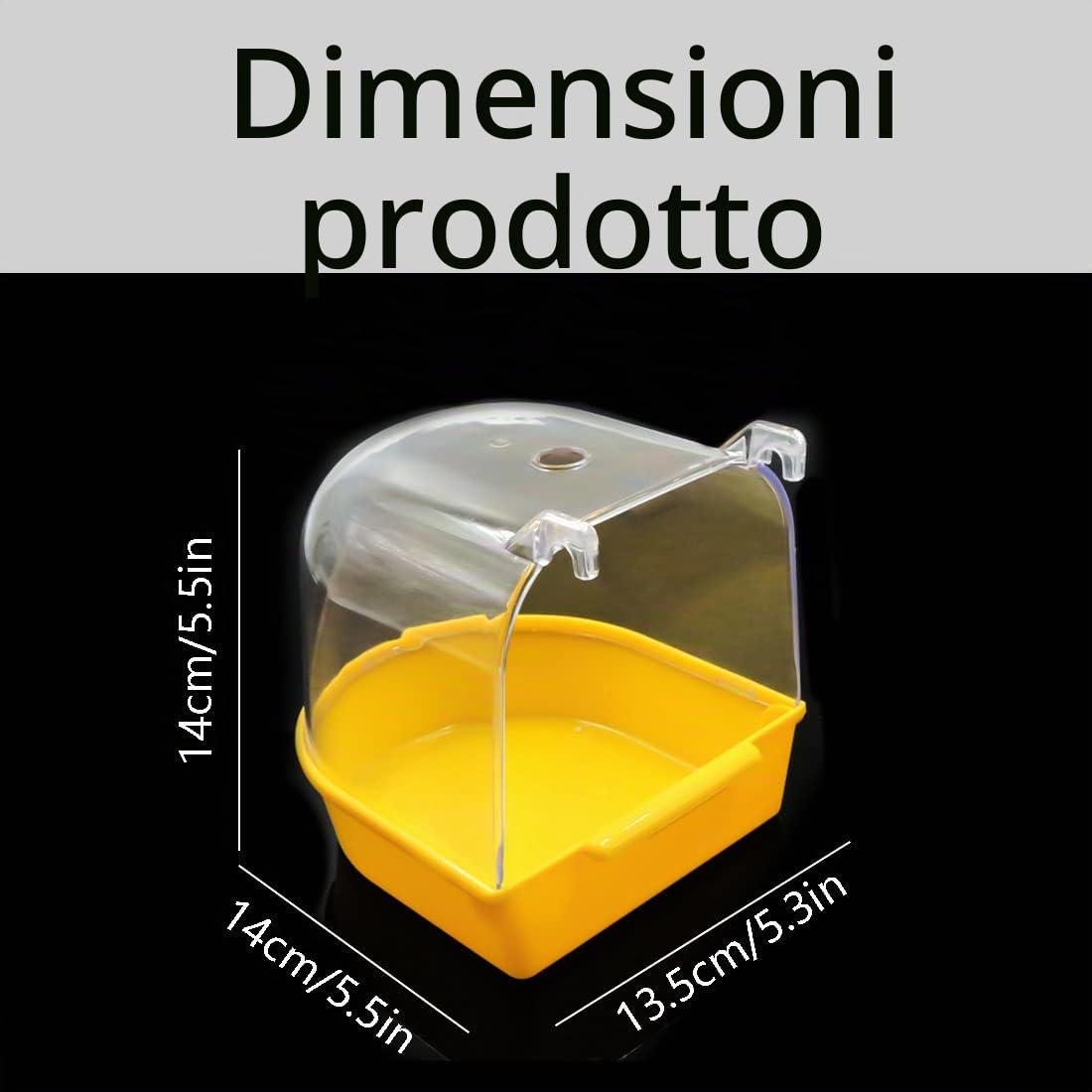 Bagno per Uccelli Vasca Scatola - Sospesa Forniture Gabbie con Ganci Casa Pappagalli Gancio Mangiatoia Maggior Parte delle Compagnia Cocorite Gabbia Acqua Doccia Appesa Canarini 1 Pezzo