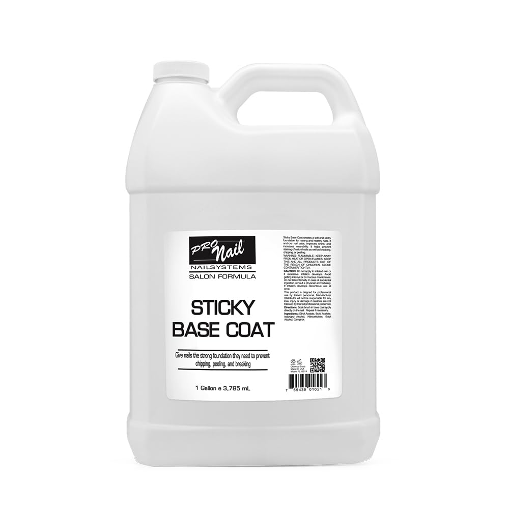 PRO NAIL - Sticky Base Coat Nail Polish, 128 Oz - Bulk Refill Gallon