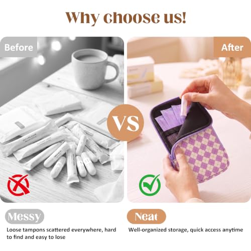 Image of 2PCS Tampon Holder Zipper Pouches Portable Period Bags