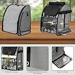 SUERTREE Bird Carrier Bag with Indestructible Stainless Steel Mesh, Bird Travel Cage with Stand, Easy to Clean Backpack for Parrot, Portable Bird Travel Bag, Pet Transparent Breathable Travel Cage - Image 2