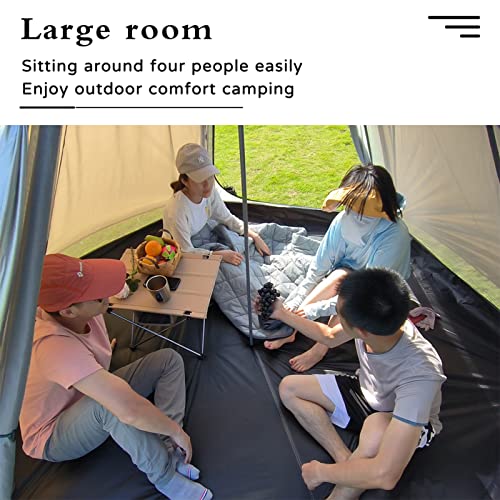 Grote Ruimte Piramide Tipi Tent Ultralichte Familie Camping Tent Winddicht Outdoor Tipi Tent voor Volwassenen 4 Persoon Dubbellaagse Tenten - Afbeelding 4