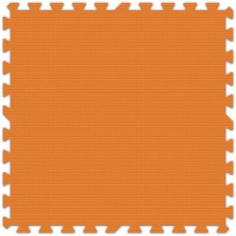 6' x 6' (9 pieces) Orange Premium SoftFloors Interlocking Comfortable EVA Foam Rubber