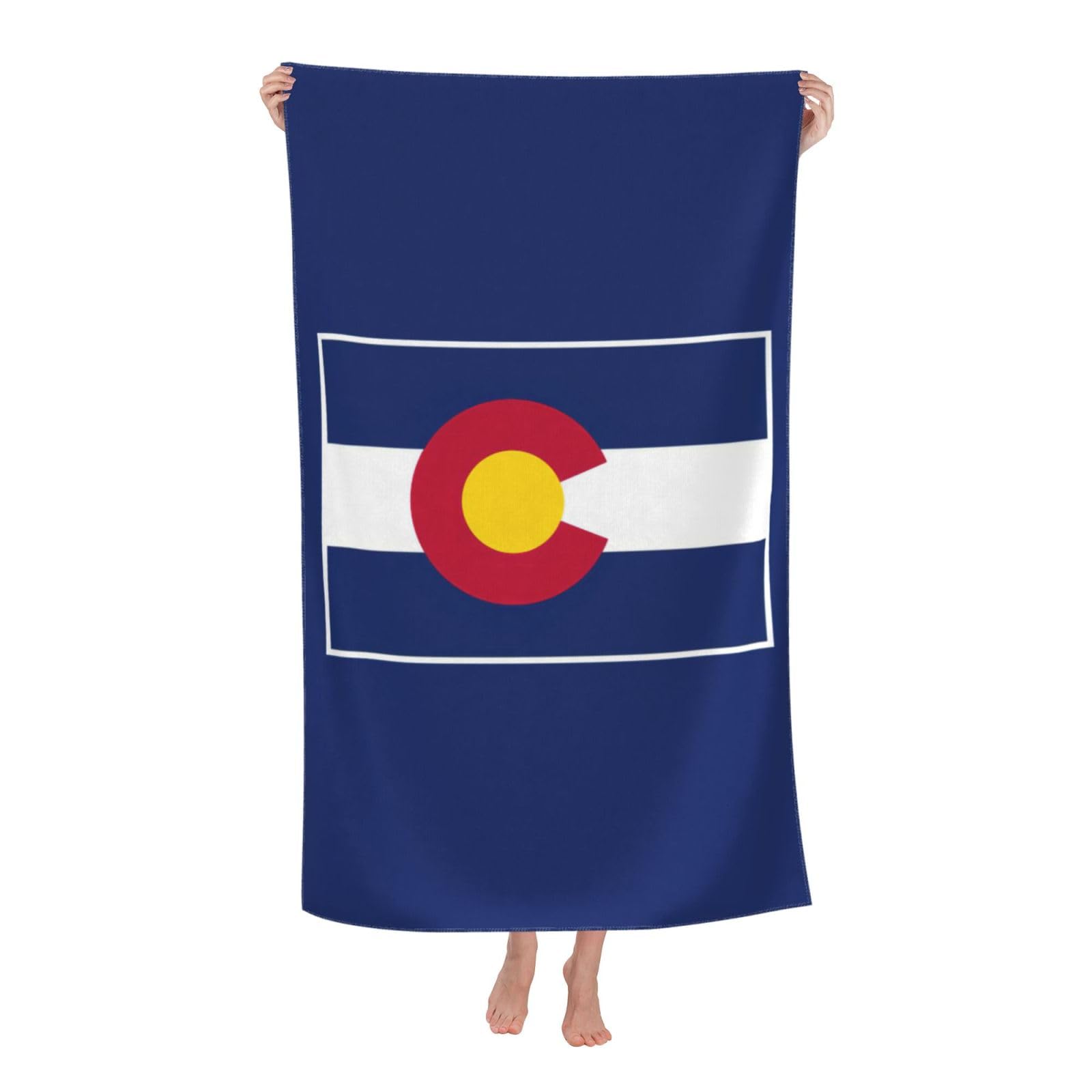 NImongt Colorado State Flag Print Oversized Adult Beach Towel For Travel Weekend Getaways Festivals Camping Trips
