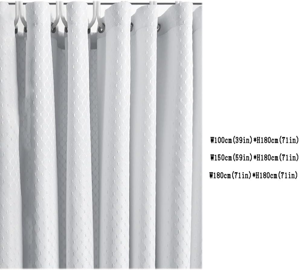 Shower Liner Shower Curtain Shower Curtain Thickened Hotel Toilet Partition Shower Polyester Hanging Curtain Curtain with Hooks Solid Color Shower Curtain Suitable for Bathroom (Color
