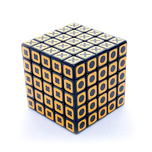 Cuberus 5x5x5 Color Blind Symbols Sticker Cube Black Body Twisty Puzzle 5x5