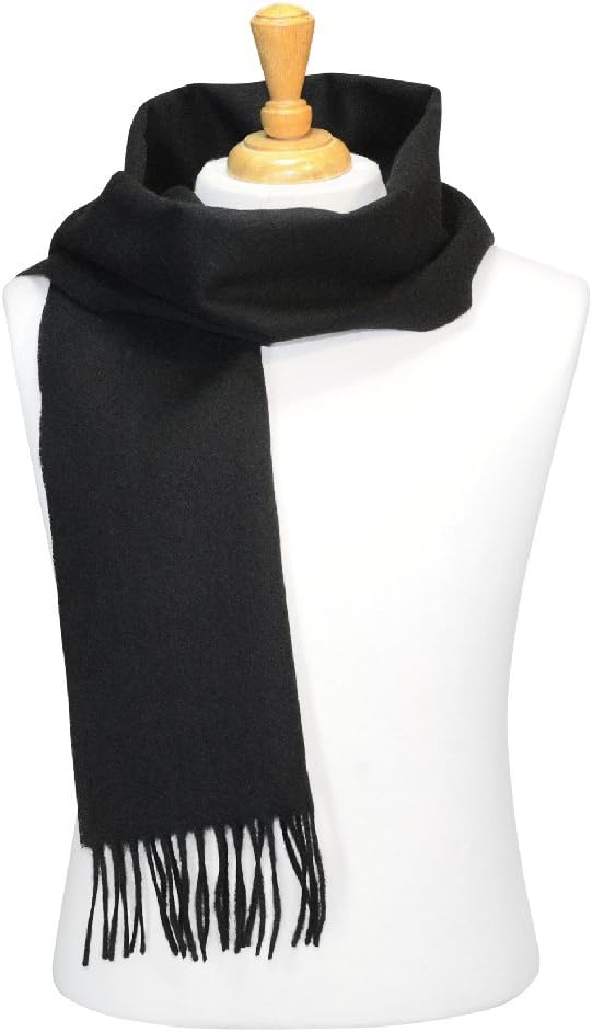 Biagio 100% Wool NECK Scarf Solid Black Color Scarve for Men or Women