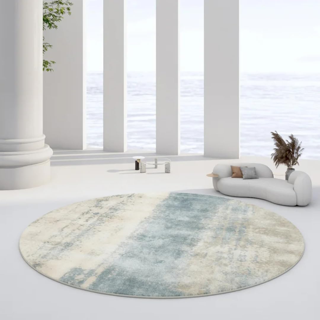Tapis rond en peluche moelleux : oubliez le sol froid du salon grâce à son épaisseur