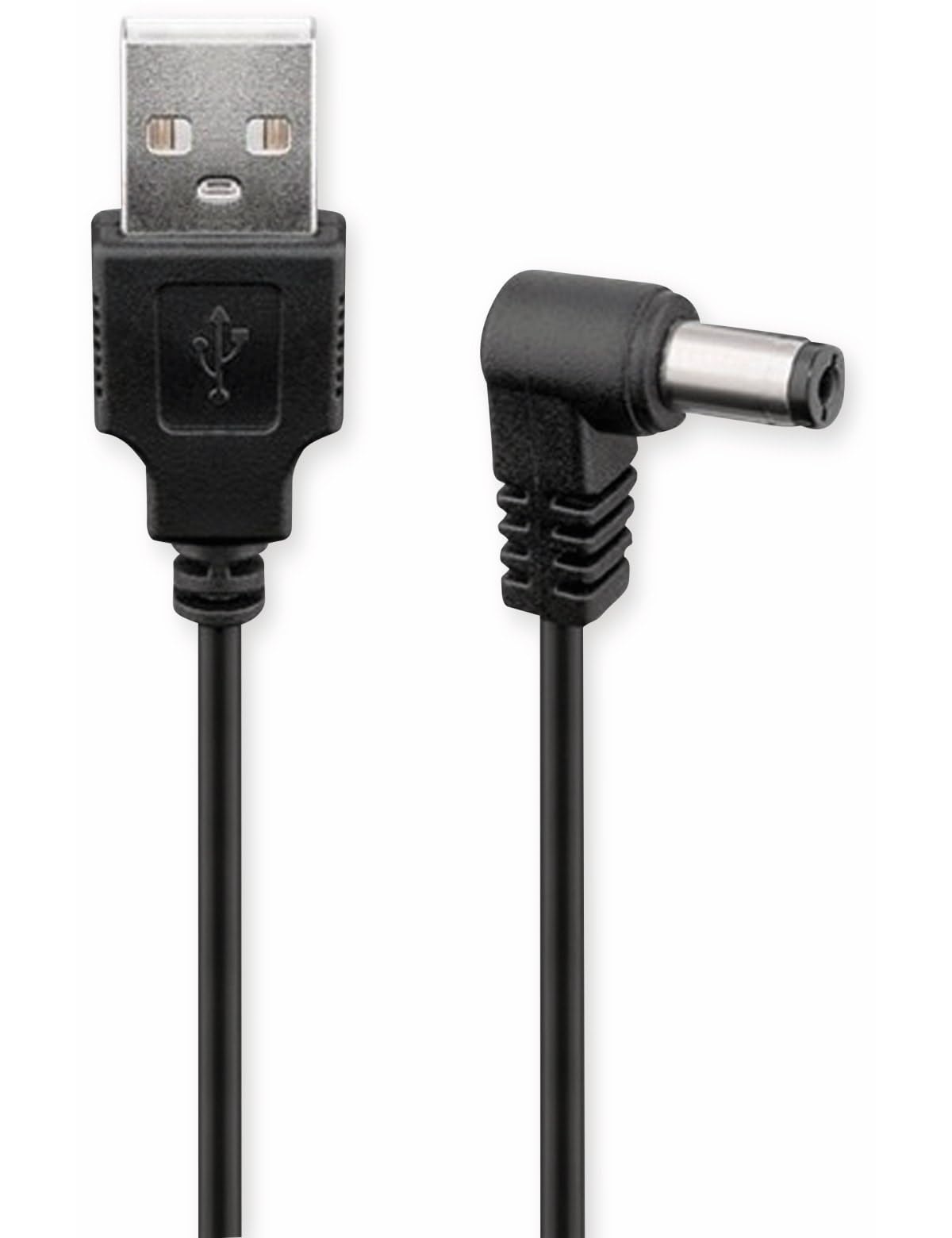 Goobay DC power cable, mains cable, connection cable - USB plug to DC hollow plug, 5.5x2.1mm, 5V, black, 1 m - 55158