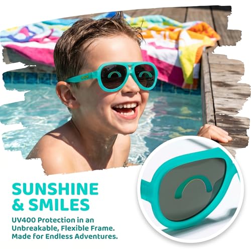 Image of SMILEYWORLD Kids Sunglasses UV400 Protection Toddler Sunglasses, Flexible Fun Shades for Boys Girls 0-12