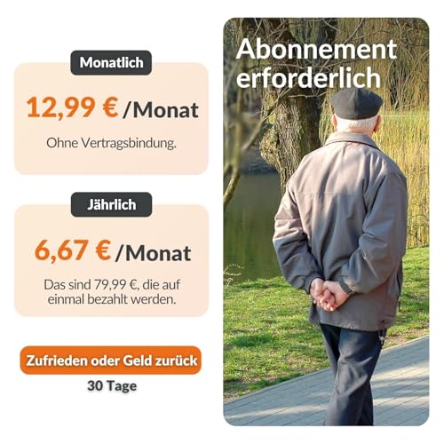 Weenect Silver – GPS-Notruf für Senioren | Unbegrenzte Reichweite | 7 Tage Akkulaufzeit | SOS-Taste | Notruftelefon | 2G | ABO erforderlich