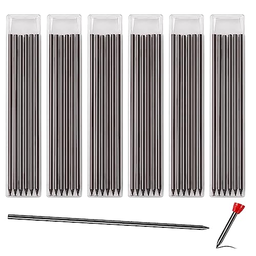 PLATEYTR 36 PCS de Minas de Lápiz de Carpintería, 2,8 mm, Repuesto de Minas de Lápiz de Construcción Mecánica de Agujero Profundo Sólido para Dibujar, Escribir, Manualidades,Bocetos (Negro)