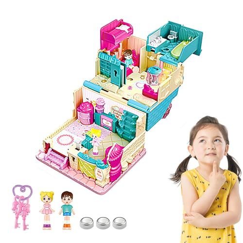 Maison de poupée avec lumières magiques et jouet musical pour fille