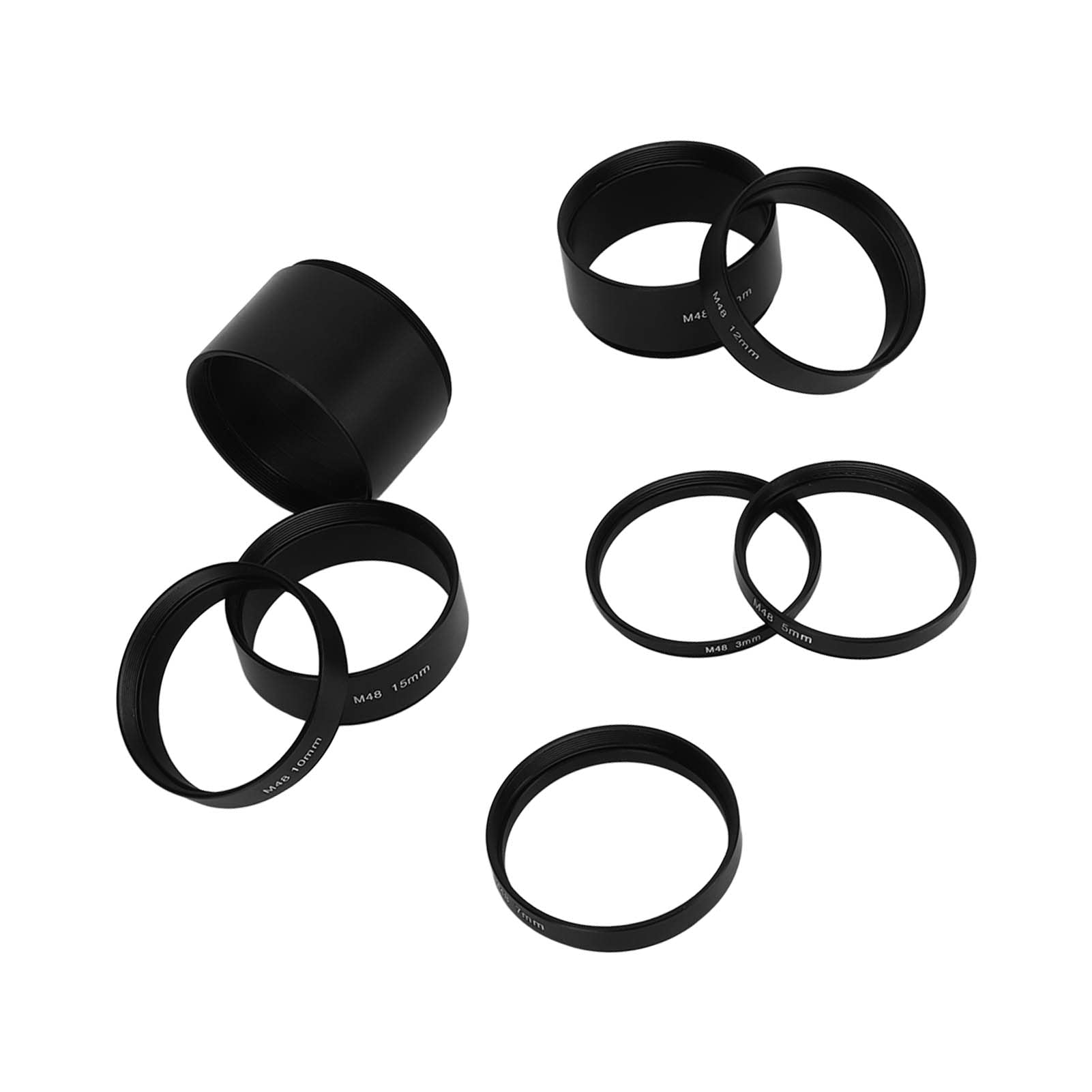 ACAGALA 8 PCS M48X0.75 Length Extension Tube Kit 3 5 7 10 12 15 20 30mm Extending for Astronomical Telescope Photography