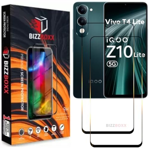 Image of Compatible With Vivo T4 Lite 5G | iQOO Z10 Lite 5G Tempered Glass Screen Protector Guard - HD Clarity, Anti-Fingerprint Screen Guard (6.74 inch)|With Installation Kit - Pack of 2