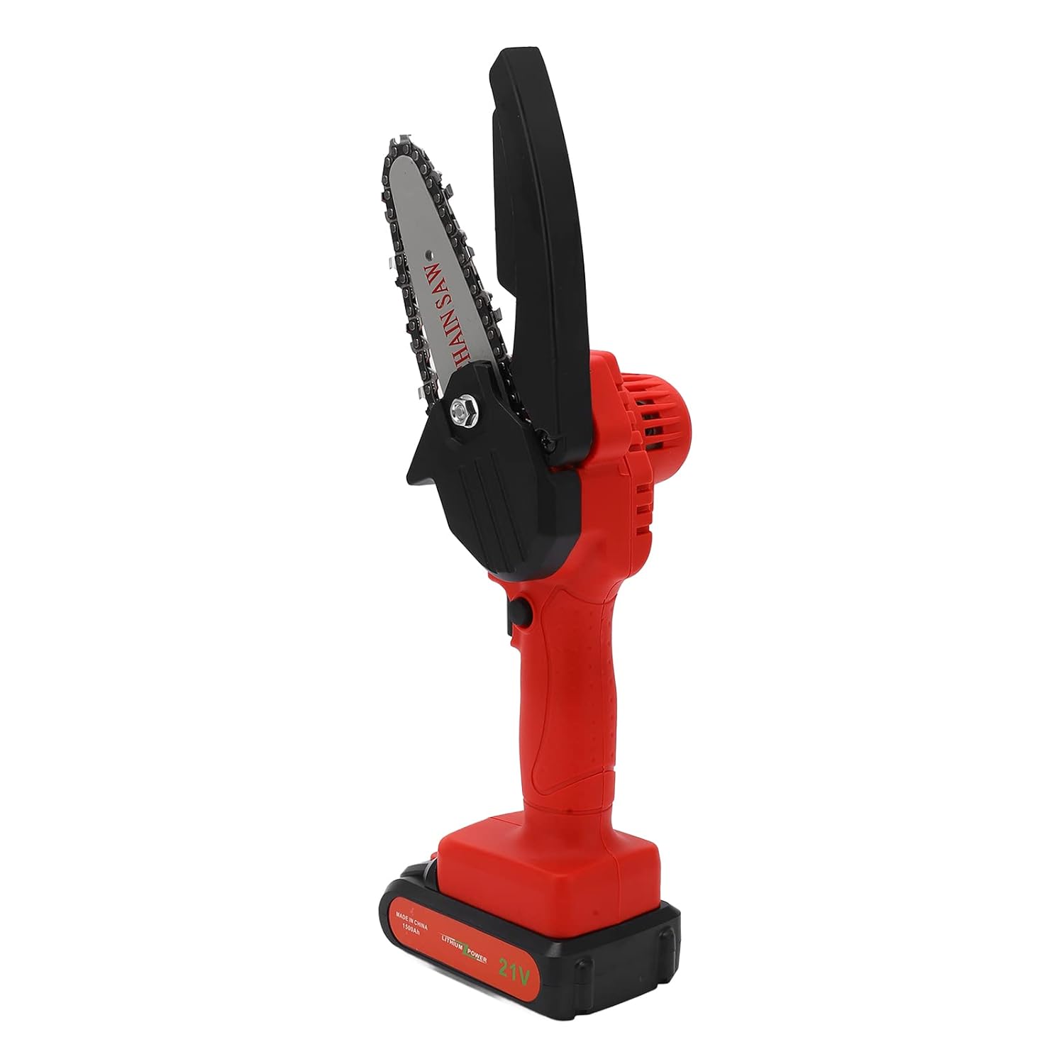 Mini Motosierra de 7 Pulgadas, Hélice Grande, 100-240V, Juego de Motosierra Portátil, Ahorro de Trabajo, Motor de Cobre de 21V con Batería de 1500mAh para Cortar Madera (Enchufe de la UE)