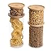 Navaris Set de 4X Bote de Cristal con Tapa de bambú -...