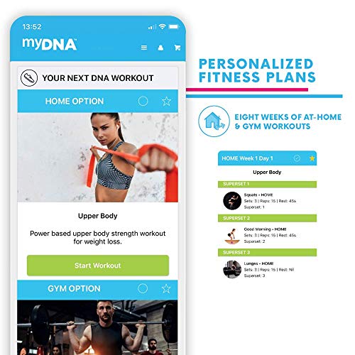 myDNA Nutrition, Fitness & Caffeine DNA Test - Stay Active & Healthy with Personalized Fitness & Meal Plans Powered by Actionable Genetic Insights for 18 Genes