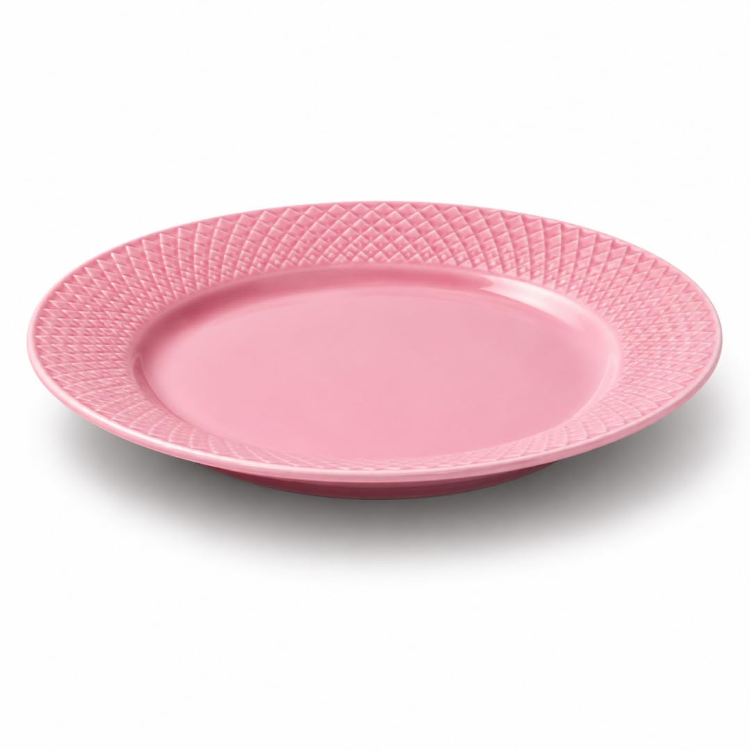 Lyngby Porcelæn Lunch Plate Diameter 21 cm Rhombe Color Mix & Match Porcelain Pink