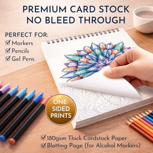 Image of Mandala Coloring Book for Adults - Spiral Bound, 50 Unique Designs, 180 GSM