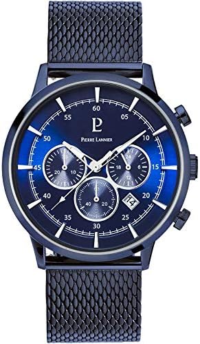 Amazon ピエールラニエ Pierre Lannier 腕時計 クロノグラフウォッチ ネイビー メッシュベルト P230d466 メンズ 正規輸入品 ネイビー 腕時計 ファッション 通販