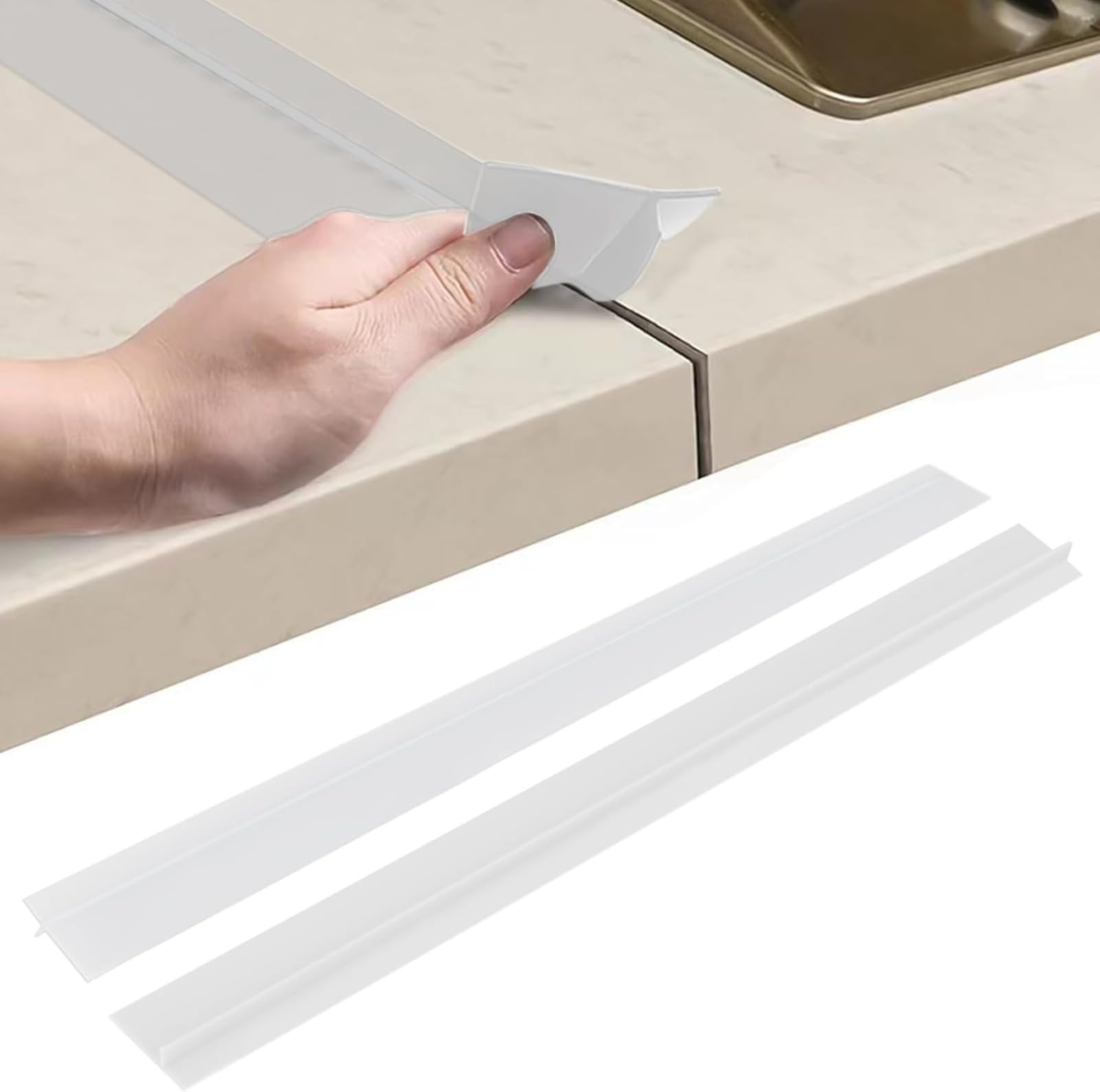 2 Stück Küchenarbeitsplattenverbinder Leiste Arbeitsplatte Spaltfüller TProfil Kunststoff Wandverkleidung Küche Arbeit Fugenabdeckung Nahtleiste für Arbeitsplatten