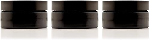 Infinity Jars Tarro con tapa de rosca de 6.8 fl oz (6.76 fl oz) negro ultravioleta recargable estilo cosmético botella de viaje tarro de vidrio