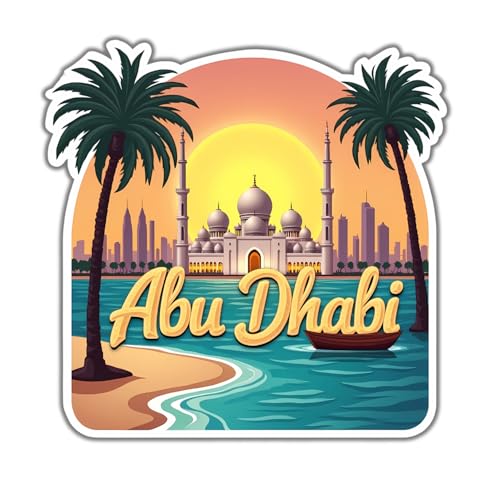 Image of Naxon Abu Dhabi Souvenir Wooden Fridge Magnet for Refrigerator | Travel Keepsake, Refrigerator & Kitchen Decor | Abu Dabhi Printed Stylish Magnet for Fridge Decoration | 3x3 Inch, Pack of 1