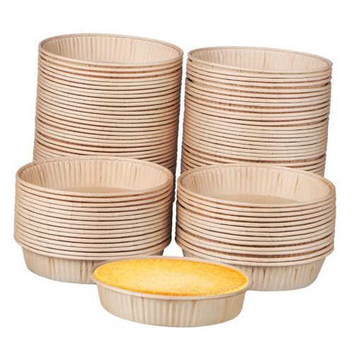 Hohopeti 100 piezas Unidades Moldes Mini Tartas Desechables Antiadherentes para Hornear Pasteles Postres Mousse Pies Cocina y Restaurante
