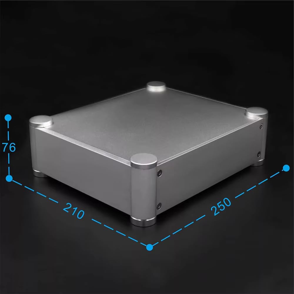 Toplionace 2106T Całkowicie Aluminiowa Obudowa do Przedwzmacniacza Audio/Przetwornika Cyfrowo-Analogowego/Wzmacniacza Słuchawkowego Bez Otworów w Przednim i Tylnym Panelu