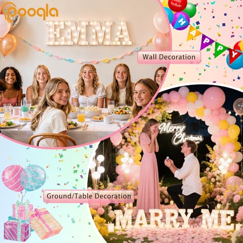 Image of Pooqla LED Marquee Letter Lights Sign, Light Up Alphabet Letter for Home Party Wedding Decoration E (Pack of 3)