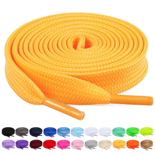 Image of Booyckiy 2 Pairs 2 /5 inch Flat Shoe Laces for Sneakers 31 Colors Shoelaces in 27 inch-72 inch