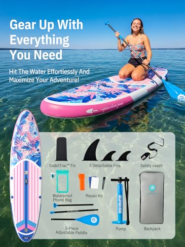 Image of Niphean Inflatable Stand Up Paddle Board with SUP Accessories, Anti-Slip EVA Deck, 10'6'' Inflatable Paddle Boards for Adults & Youth of All Skill Levels