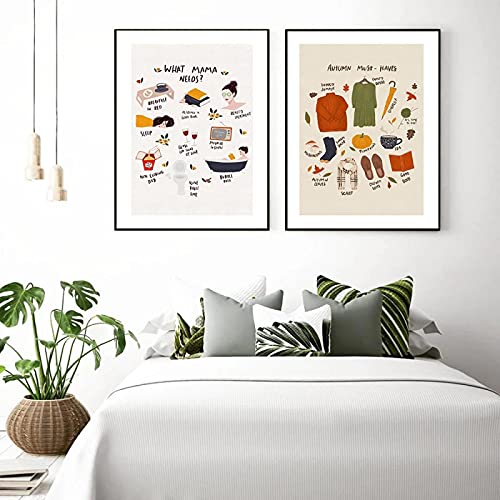 Nordic Nursery Art Print Image Salon Poster Automne Toile Peinture