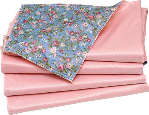 4 Pack - Washable Bed Pad Floral Print with Pink Vinyl/Standard Size Chux Chucks Incontinence Underpad - Mattress Protector (30 x 36)
