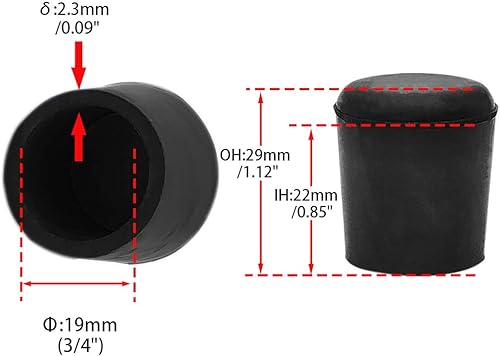 Miniatura 86 de Flyshop 4 tapas redondas de goma de 1.772 in para patas de silla, protectores de suelo, antideslizantes y reducción de ruido, calcetines duraderos