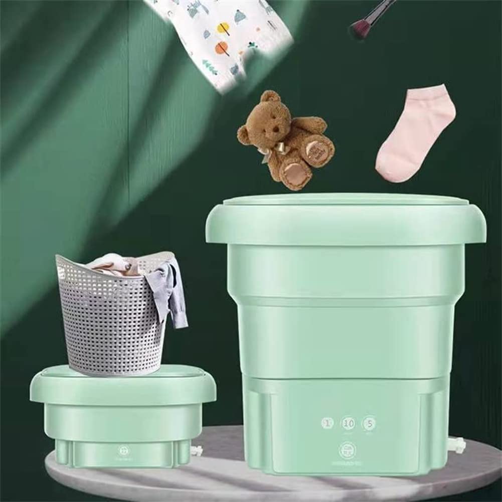 Machine à Laver Portable Mini-Lave-Linge Nettoyant Les Chaussettes de Lavage Semi-Automatiques à LumièRe Bleue pour Appartement Voyageant Prise UE-A