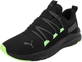 PUMA mens Softride One4all Black-Green Glare- Ankle Boot