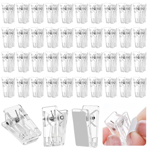 Matwsec 40 Pcs Tapestry Wall Hanging Clips, Clear Wall Clips