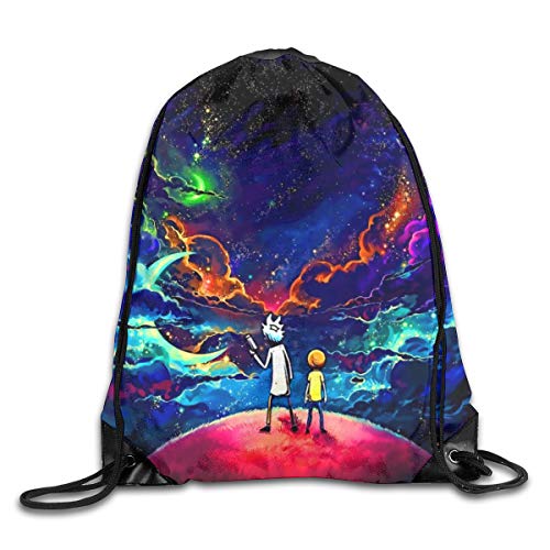 Dfhrtgre Bolsa de deporte de anime de Rick Morty con cordón para gimnasio  de  mochila