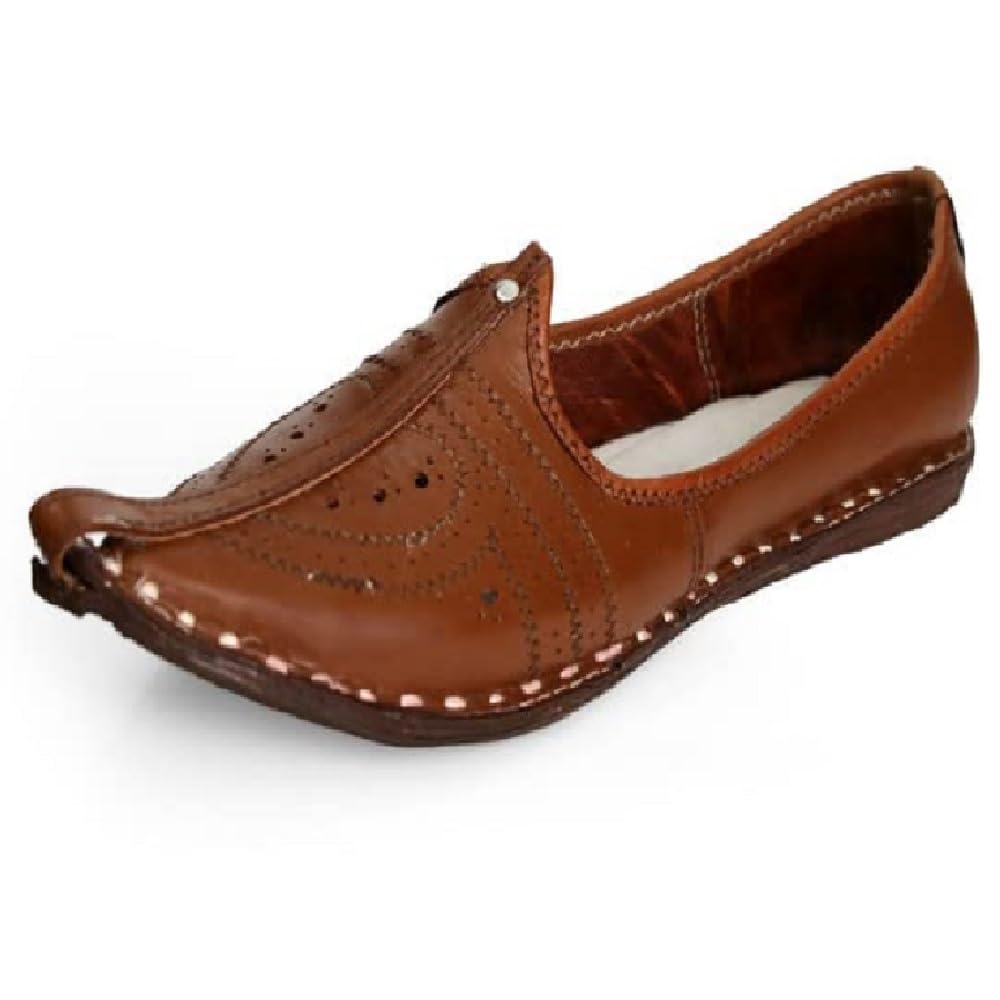Yash&Co. Mens Ethnic Traditional Juttis & Mojaris| Latest Jutis for Men | Mojari for Wedding and Party Occasions (Size-11 UK, Pure Brown) (B0CB51DHLV) Amazon Price History, Amazon Price Tracker