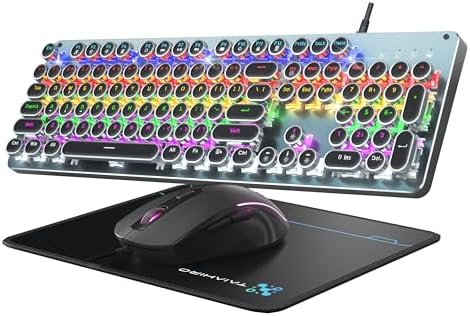 Clavier Style Punk Rond Clavier Mécanique Gaming 104 Touches