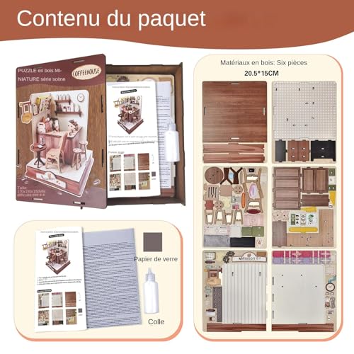 Kit maison miniature puzzle 3D bois décor de bureau zen