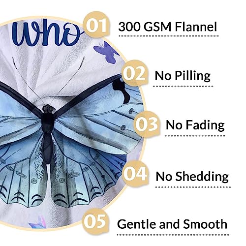 Butterfly Blanket Gifts - 30"x40" Cute Throw for Women, Girls - Purple Soft Fuzzy Blankets for Couch & Office