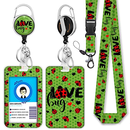 Ladybug Love Lanyards For Id Badges, Cute Badge Reel Heavy Duty With Carabiner Clip, Fashionable Id Badge Holder With Breakaway Lanyard, Teacher Nurse Office Christmas Gifts #TOP4