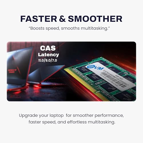 Image of EVM 4GB DDR3 Laptop RAM 1600MHz So-DIMM Memory - High-Speed Performance, Low Voltage Requirement - 10 Year Warranty (EVMT4G1600S86P)