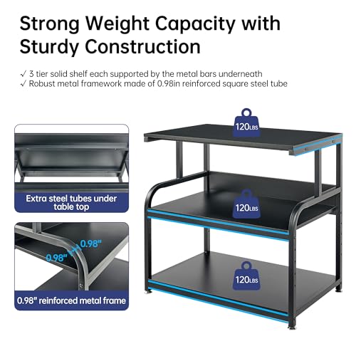 Image of Fannova 32.3 inchx18.9 inch Extra Large Printer Stand with Adjustable Storage Shelf