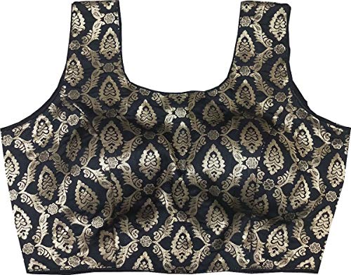 Silk Blouse Saree Designer Party Wear Readymade Bollywood Designer Indian Style Padded Blouse for Saree Crop Top B 394 Black