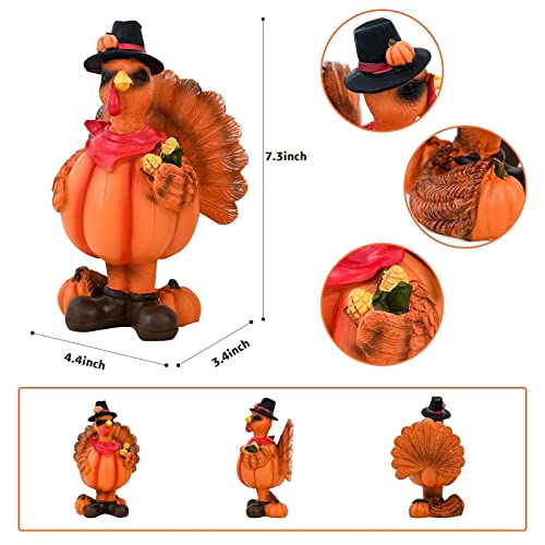 Alladinbox PW-T-CANDLE2 Standing Turkey Couple Thanksgiving Decorations thumb #2